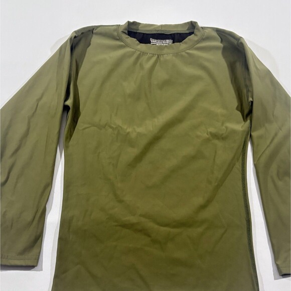 Dri-Duke Shirt Mens Olive Green Nylon Blend Moisture Control Long Sleeve Sz M - Picture 2 of 7